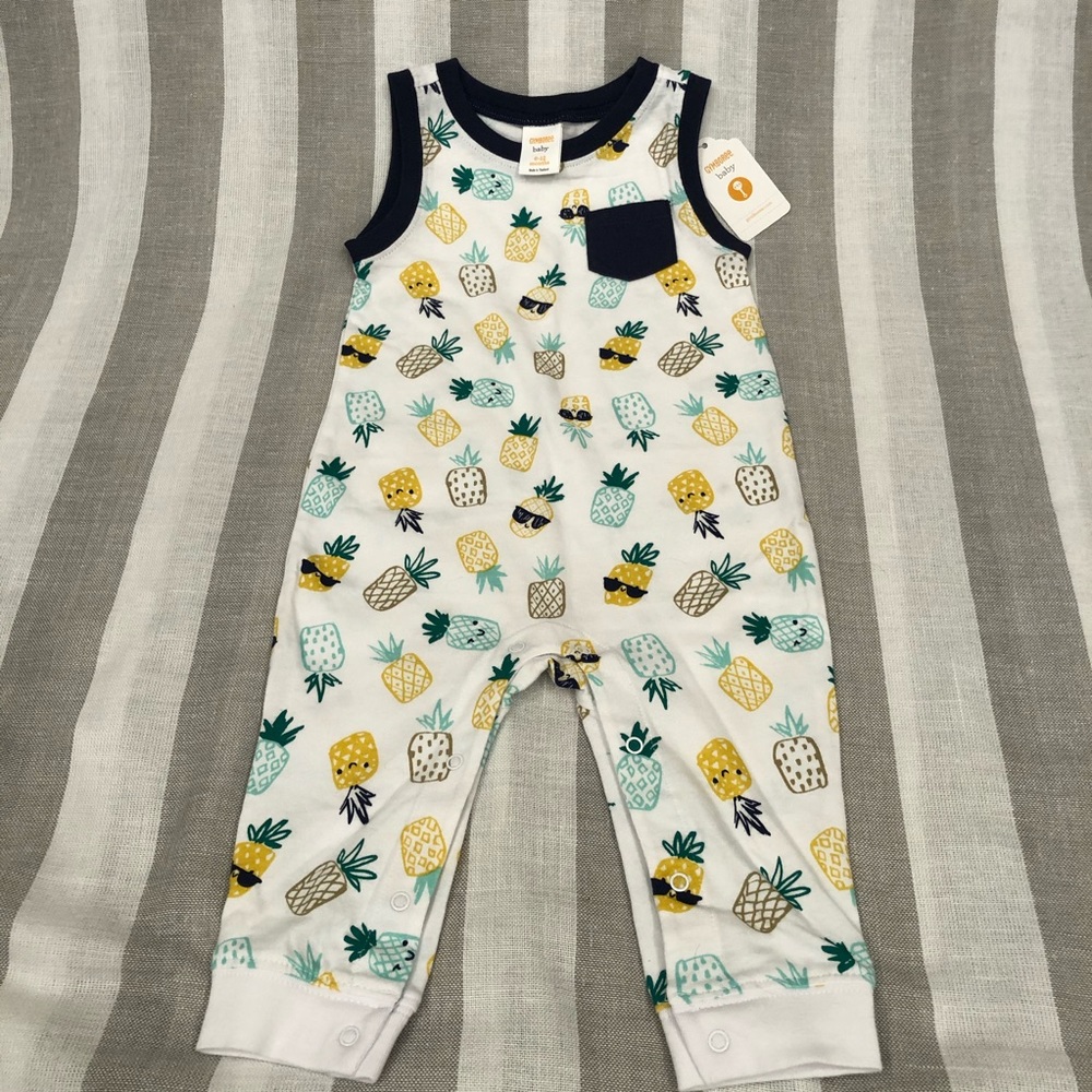 Gymboree sleeveless pineapple baby romper - Picture 1 of 5